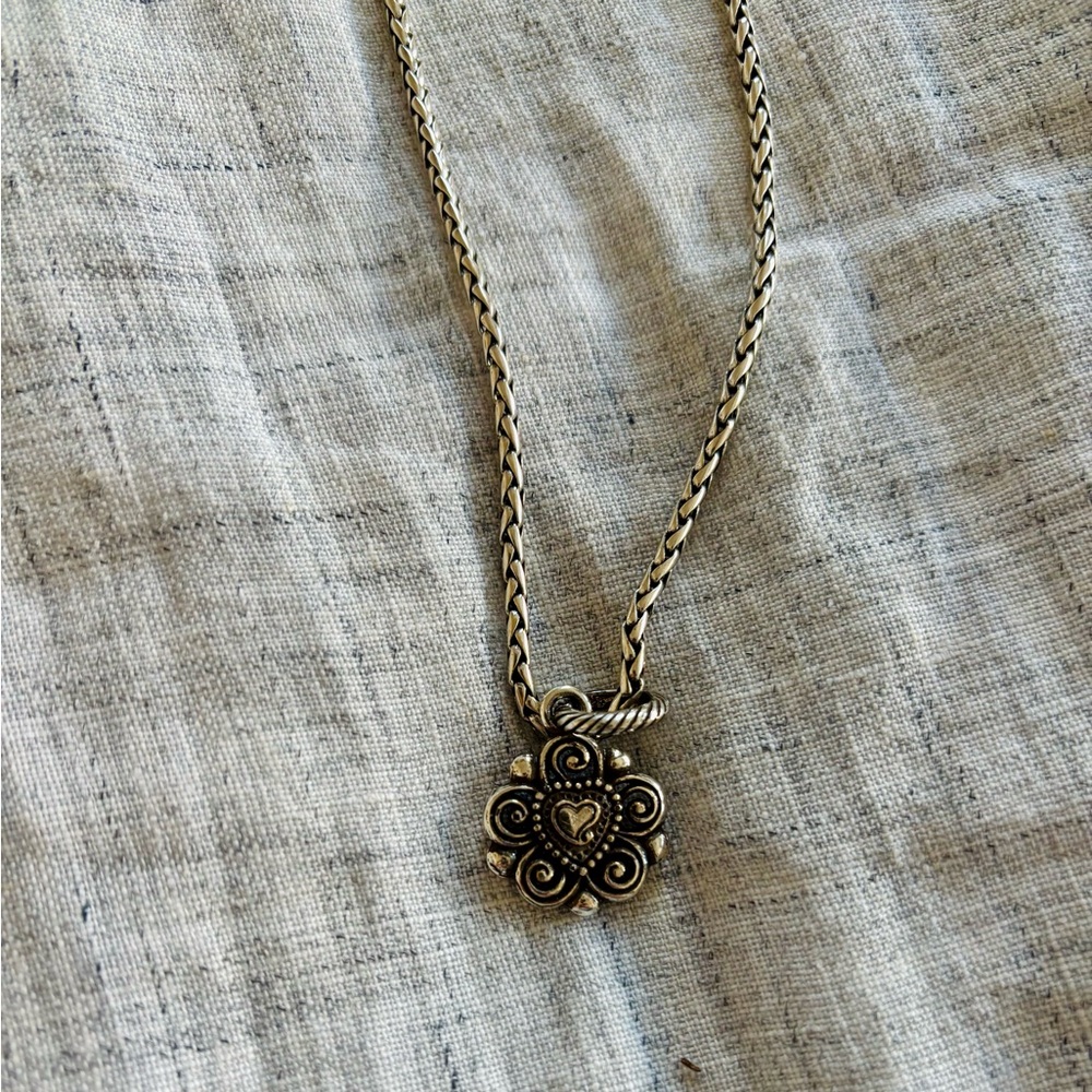 Brighton antique silver charm necklace with amethyst purple stone - Picture 4 of 4